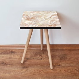 Hanah Home Mesa Auxiliar Blanco y Camel